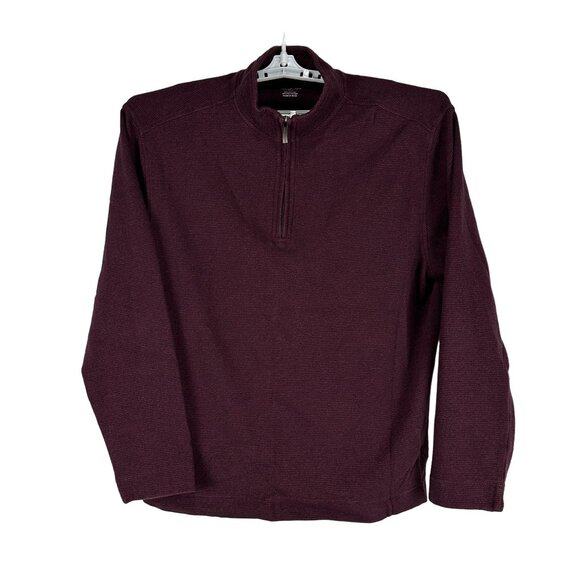 Van Heusen Mens Half Zip Pullover Classic Fit Size Large Maroon - Picture 1 of 6